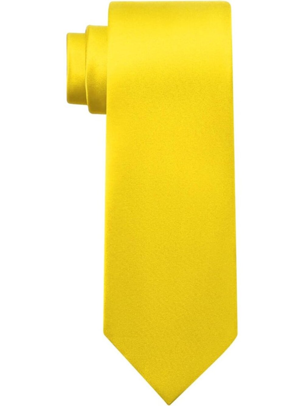 Men's Yellow Solid Microfiber Plain Formal Silk Necktie For Business Dress Tie